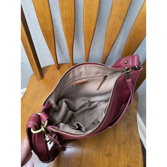 The Sak Womens Red Leather Shoulder Hobo Bag Crossbody Purse Handbag - Picture 12 of 13